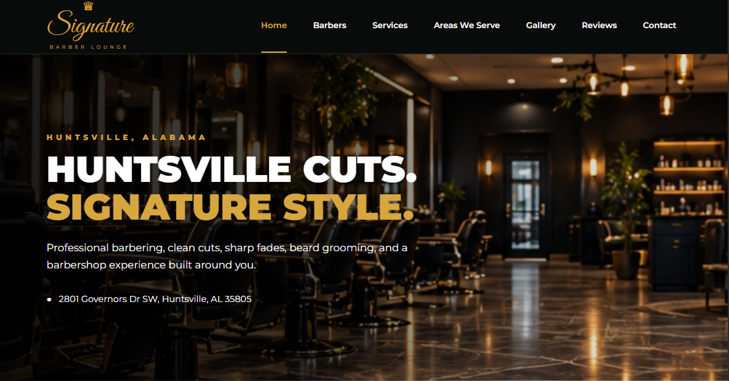 Signature Barber Lounge website